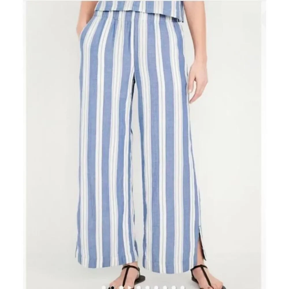 Old navy women’s high waisted crinkle gauze wide leg pants, XL - Picture 2 of 8